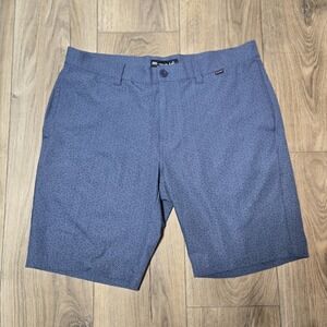 Men's Travis Mathew No Map Needed Heather Dress Blues Shorts Size 36